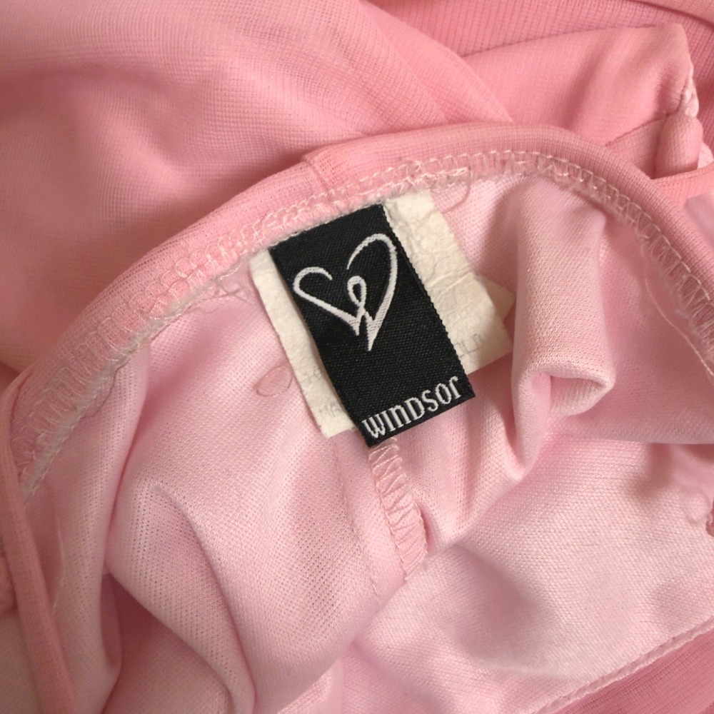 Vintage Windsor Pink Halter Dress Handkerchief Hem XS Ruched Fairy Y2K Prom - Picture 5 of 16